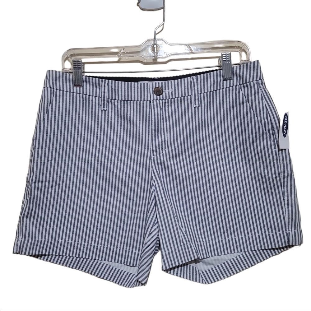 Old Navy Blue and White Stripe Women's Shorts Sz 4 NWT
